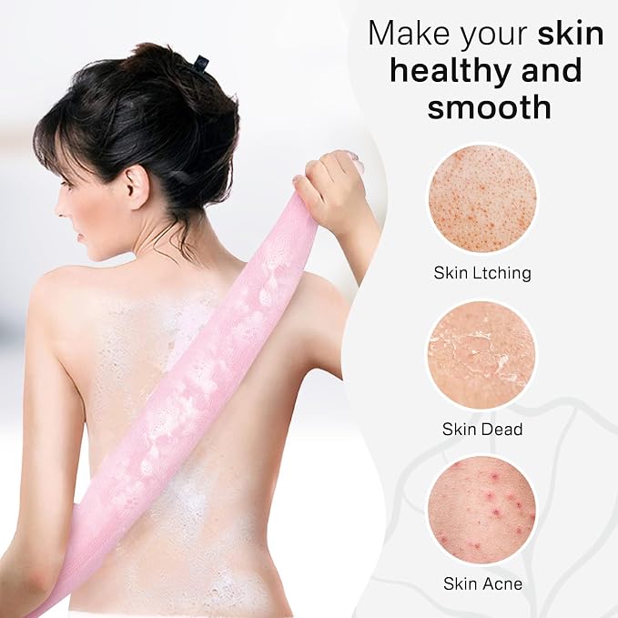 Yiclick Exfoliating Washcloth Towel, Exfoliating Body Scrubber, Back Scrubber for Shower Bath Washer, Japanese Exfoliating Wash Cloth, Korean Body Scrubber Exfoliator, Body Scrub Loofah Luffa Colors