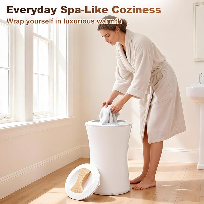 Large Towel Warmer Bucket, Heated Towel Bucket with 3 Heat Modes & 24H Timer, Auto Shut Off, Fits Oversized Towels, Bathrobes, Blankets for Bathroom Spa
