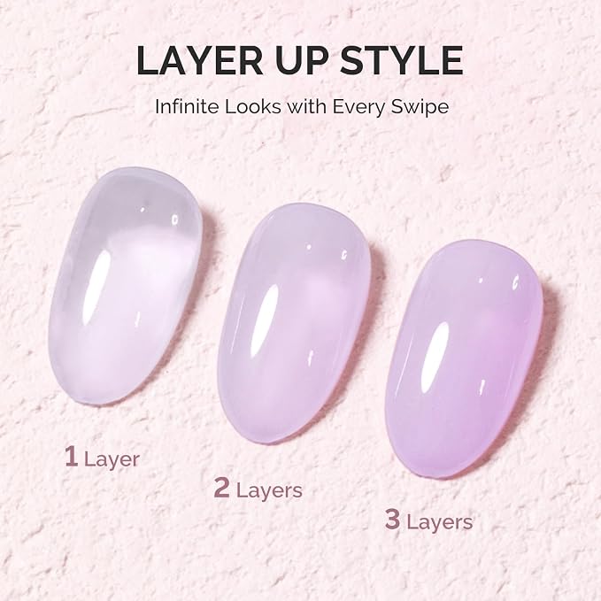 MelodySusie Milky Gel Nail Polish, 0.5Fl Oz Jeweliver Gel Polish Milky White Purple Pastel Color Soak Off UV LED Light Cure Spring Summer Colors Manicure Nail Art DIY at Home JM05
