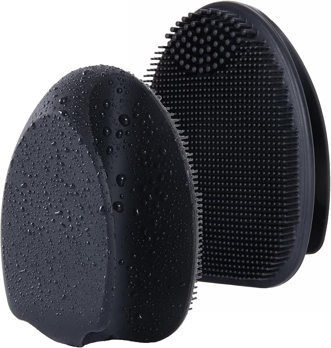Silicone Face Scrubber for Men, 2 Pack Deep Cleaning Facial Brush, Manual Exfoliating Face Wash Brush for Blackhead Pore Cleansing, Sensitive Skin Care Tool for Women and Men