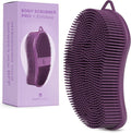MainBasics Silicone Body Scrubber Dual-Sided, Purple, Exfoliate | Shower Exfoliator For Men & Women, Gentle Silicone Loofah Alternative for Deep Clean