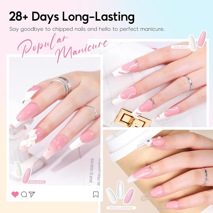COSCELIA Acrylic Nail Kit for Beginners with Everything 4PC Gel Polish 3PC Acrylic Powder with Drill and U V Light 24 Colors Glitter Powder Complete Gel Manicure Kit Nail Stickers DIY Gifts for Women