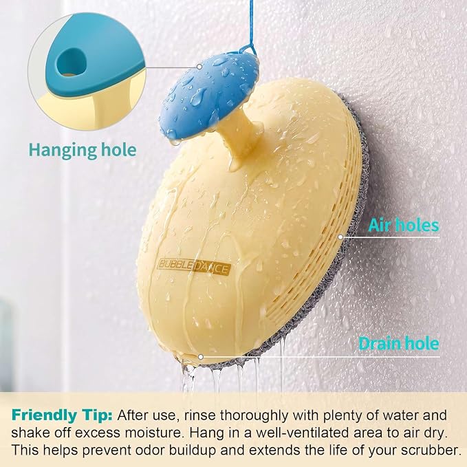 Shower Body Scrubber-Upgraded Bath Glove, Exfoliating Dead Skin | Upgraded glove: pebble base, non-slip grip for stability. 450D & soft TPE cushion gentle deep exfoliation. No pruney fingers.
