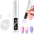 Makartt Handheld UV Nail Lamp with Painless Mode for Curing Builder Gel | 800mAh Rechargeable UV Light for Gel-X Nail Tips Portable Nail Lamp with LCD Display & 3 Timers Home DIY & Salon, Sliver