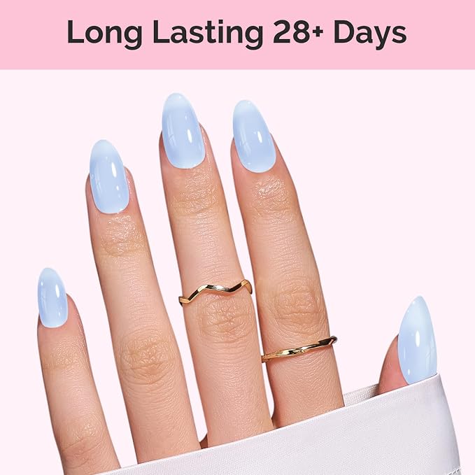 MelodySusie Jeweliver Gel Nail Polish, 0.5Fl Oz Light Blue Jelly Gel Polish Sheer Translucent Nude Soak Off UV LED Light Cure Spring Summer Colors Manicure Nail Art DIY at Home JM01