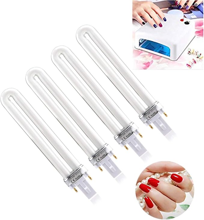 XICHEN 4 PCS/Set Light Bulbs Replacement 9W UV 365nm Lamp Bulb Tube for Nail Art Dryer UV Lamp Light