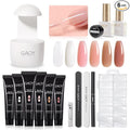 GAOY Poly Gel Nail Kit with U V Light, 6 Pcs Builder Gel Extension Kit for Beginners with Everything Nail Art DIY at Home