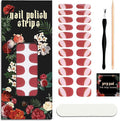 Nail Polish Strips - No UV Lamp Needed (GummyRing Red) | 22 Pcs Salon Quality Gel Nail Stickers - Long Lasting Wraps Easy Application and Removal
