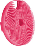 Silicone Body Scrubber Shower Brush,Super Exfoliating Body Brush with Non-Slip Strap-Effective Showering Exfoliation and Gentle Massage for Men Wome,Durable Use Brush (Pink)