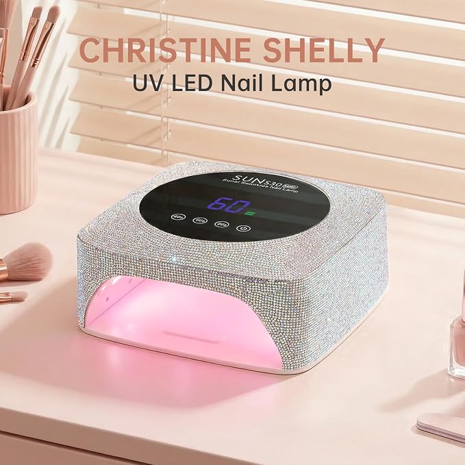 96W UV LED Nail Lamp Cordless Nail Dryer for Gel Polish | Rechargeable UV Light for Gel Nails Quick Dry Curing with Large LCD Display, with 3 Timer Setting Auto Sensor for Salon&Home