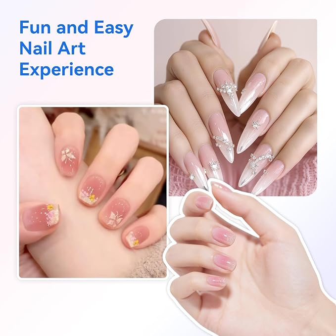 Makartt 3s Flash Cure UV Nail Lamp for Gel-X, Rhinestones & Nail Glue | 222 mW/cm² Handheld Rechargeable FinGlow Nail Light Nail Dryer with Sensor, LCD Display & 2 Timers, Home DIY Salon Use, White