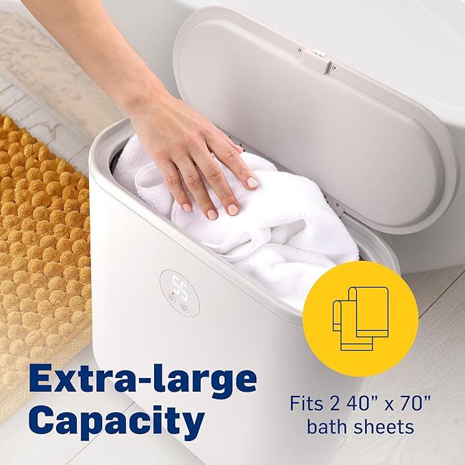 Live Fine Towel Warmer | Large Bucket Style Luxury Heater with LED Display, Adjustable Timer, Auto Shut-Off | Fits Up to Two 40” x 70” Oversized Towels