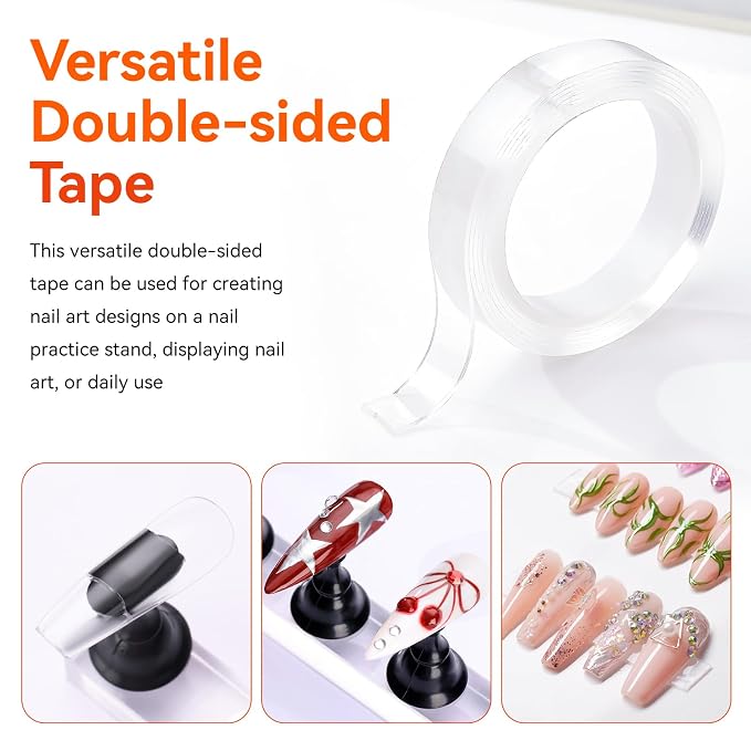 Makartt Press on Nails Stand: Black and White Nail Holder for Painting Nails, Stands for Art Display Practice, Magnetic Fake Holders with 1M Double-Sided Tape DIY Home Salon Use