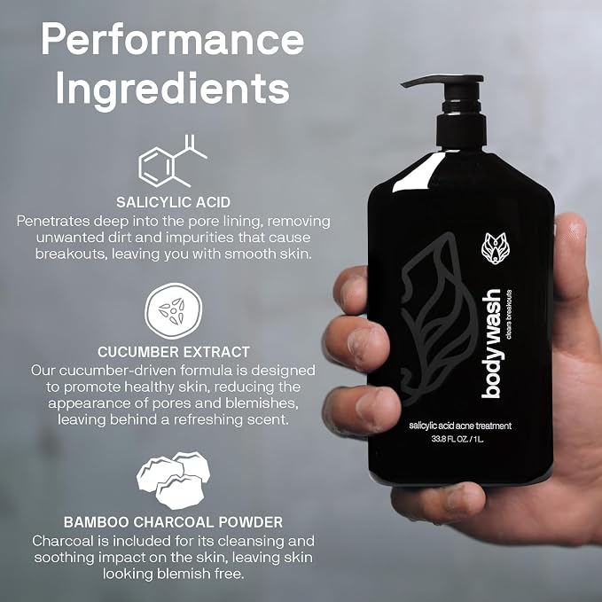 Black Wolf Vibrating Face & Sonic Body Scrubber & Charcoal Powder Body Wash for Men Bundle
