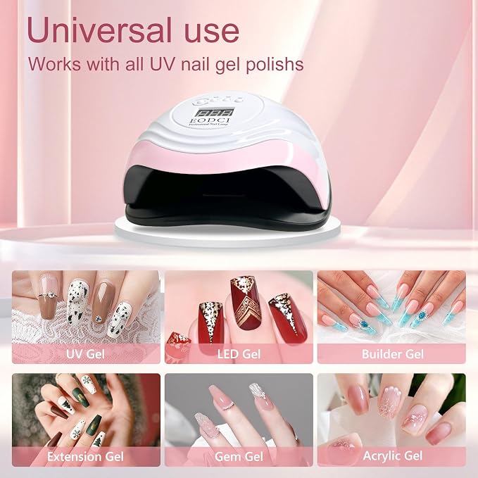 eodci 168W UV LED Nail Lamp, UV Light for Nails Dryer for Gel Nail Polish Curing Lamp, Auto Sensor, Professional Nail Light,Compatible with All Gel Types