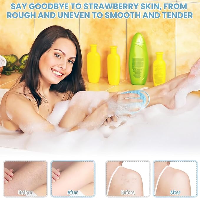 Silicone Body Cleansing Brush, Gentle Exfoliating Brush for Scalp Massage and Deep Cleansing, Suitable for Men, Women, and Children, All Skin Types, 1-Piece Set (Blue)
