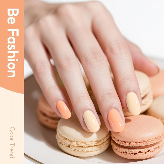 Peacecolor 26PCs Gel Nail Polish Set, 20 Natural Colors Milky White Nude Brown Nail Polish with 5Pcs Glossy/Matte/Glitter Top Base Coat Manicure Kit Gifts for Women DIY Home