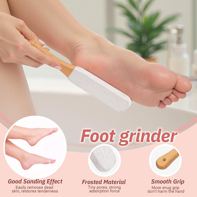 Long Handle Toe Gap Cleaning Brush+Body Shower Brush+Foot Grinder, Pink | Silicone Foot Scrubber for Shower, Feet Cleaner Scrub Foot Care for Seniors,Elderly, Men and Women