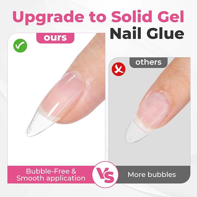 UNA GELLA Solid Gel Nail Glue 25g U V Lamp Cured Nail Glue for Nail Tips | Long Lasting Hold, Easy to Buff and Soak Off, for Acrylic Nails Extensions, Not for Press-On Nails