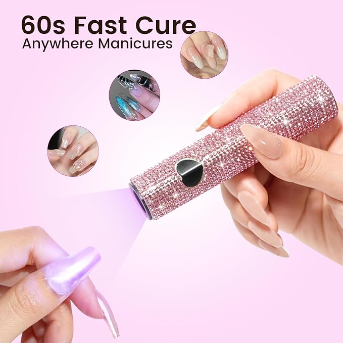 UV Light for Nails, Handheld Mini Nail Lamp for Home DIY Manicure | Portable Cordless Rechargeable USB UV LED Nail Lamp Nail Dryer for Fast Curing
