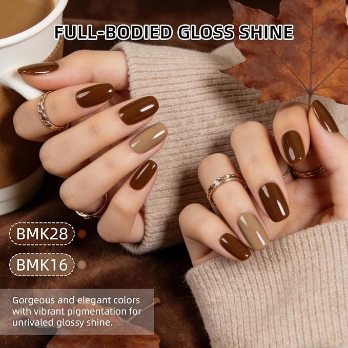 JODSONE Gel Nail Polish Set 32 Colors Nude Brown Gel Polish Set for Salon at Home DIY Nail Art