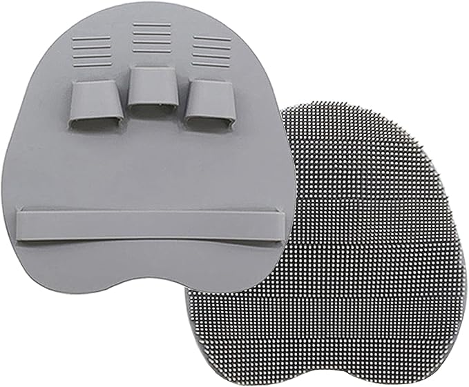 1 Pack Silicone Shower Brush, Body Wash Exfoliating Skin Massage Scrubber | Soft Dry Skin Brushing Glove Loofah, Fit for Sensitive and All Kinds of Skin,Gray