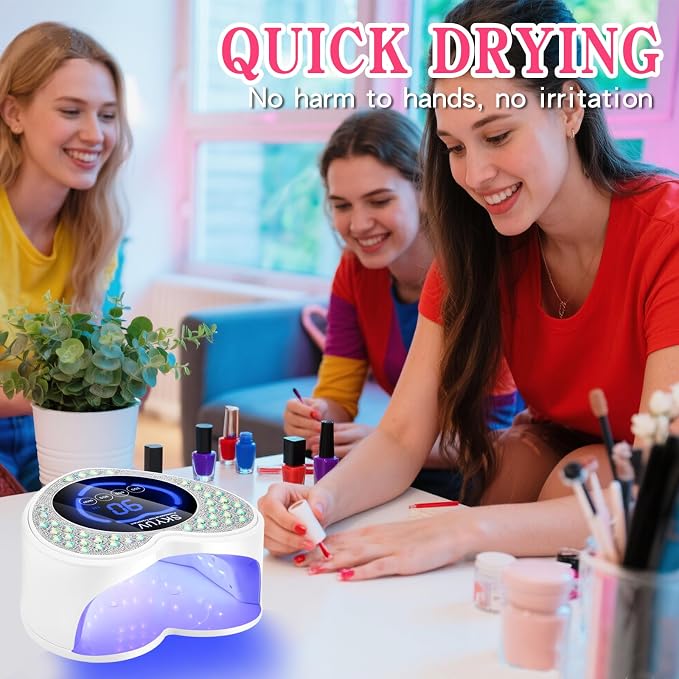 UV LED Nail Lamp, Rechargeable Cordless Nail Dryer for Gel Polish, UV Nail Light with 45 Beads, Professional Quick Dry Curing Lamp with 3 Timers Setting for Salon and Home