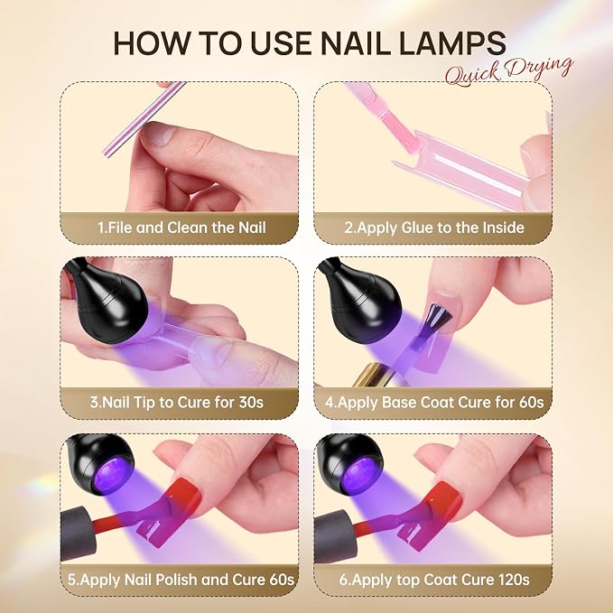 AORAEM UV LED Nail Lamp, Quick Drying UV Light for Gel Nails | LED Nail Cure Lamp, Flash Cure Light with Black Gooseneck and Clamp for Gel Nails, Foot Control, Black
