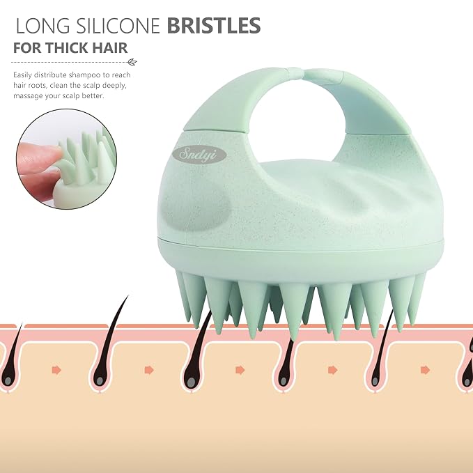 Sndyi Scalp Massager Hair Growth and Silicone Body Scrubber Set, Scalp Scrubber with Soft Silicone Bristles, Gentle Exfoliating Body Scrubber for Sensitive Skin