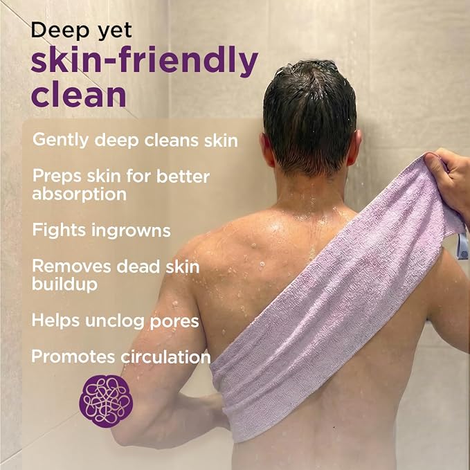 Love Being Scrubbed Exfoliating Flexi Cloths, Stretchy Back Scrubber for Shower & Bath, Exfoliating Body Scrubber for Smooth Skin, Body Scrubber for Men & Women (2 Count, Assorted Colors)