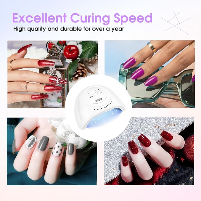 JODSONE U V LED Nail Lamp with 30 Light Beads Nail Dryer for Gel Polish, Automatic Sensor 3 Timers Led Nail Light for Gel Nails