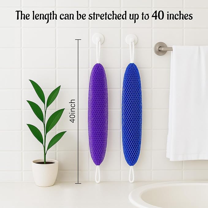 Yiclick African Net Sponge Authentic with Knots 2 Pack - Exfoliating Washcloth Towel, Back Scrubber for Shower Bath, Exfoliating Body Scrubber Exfoliator, African Rags Wash Cloth Loofah Lufa Sponge
