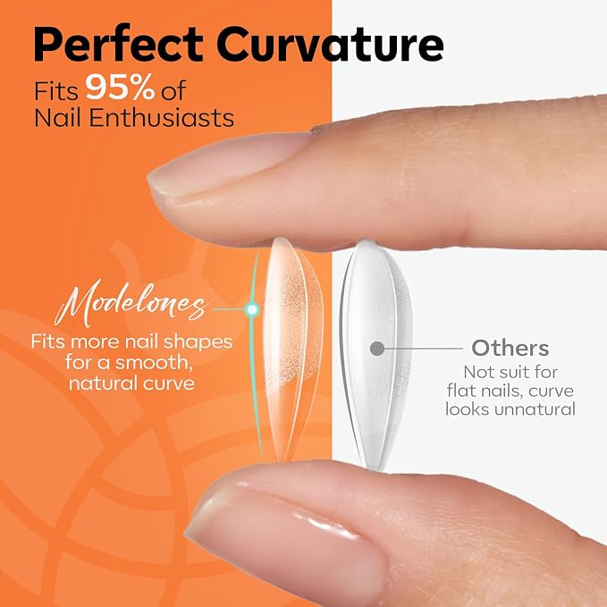 Modelones Almond Nail Tips Short Clear Soft Gel Fake Press On Nails Tip | Soft Gel Nail Tips Half Matte Full Cover Clear Acrylic Gel False Press on Extension 12 Sizes