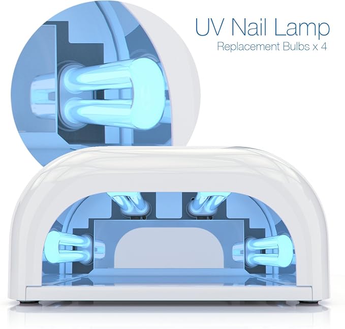 nailstar Replacement 9W U-Shaped 365nm Bulbs UV Nail Lamp Dryer - 4 Pack