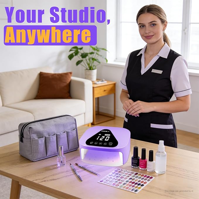 NXJ INFILILA Professional UV/LED Nail Lamp, 54W UV Light for Gel Nails | 30Pcs LED Beads,Cordless,Flash Curing for All Gel Nail Polishs，4 Timers,120s Low Heat Mode,Auto Sensor for Salon and Home Use