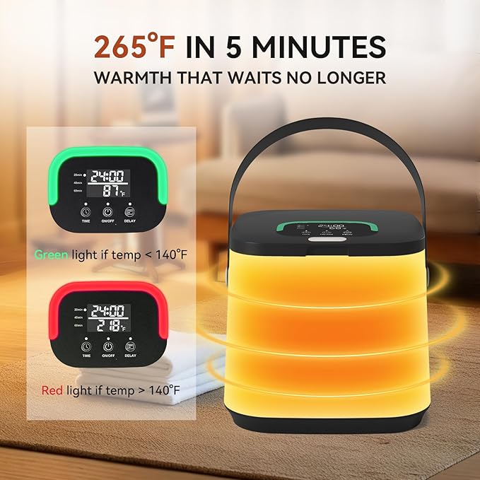 Upgraded Portable Towel Warmer Bucket, 14L Towel Warmer for Bathroom Rapid Heating, Adjustable Timer & Delay Function, Auto Shut-Off, Child Lock, Fits 40x70 Towels, Blankets Bathrobe