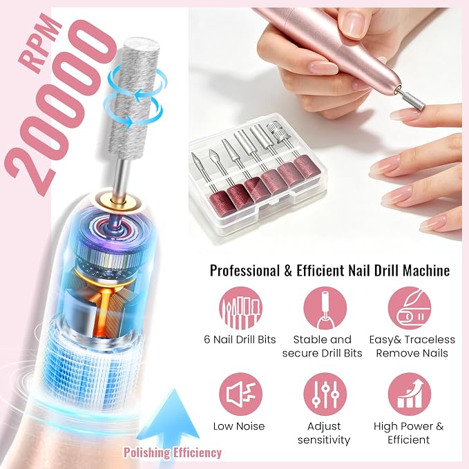 Phoenixy 45+5 Gel Polish Kit with UV Light and Nail Drill 68 PCS Nail Kit | 45 Colors Gel Nail Polish with 5 Base/Top Coat Manicure Set with Everything Home Salon Gifts for Women