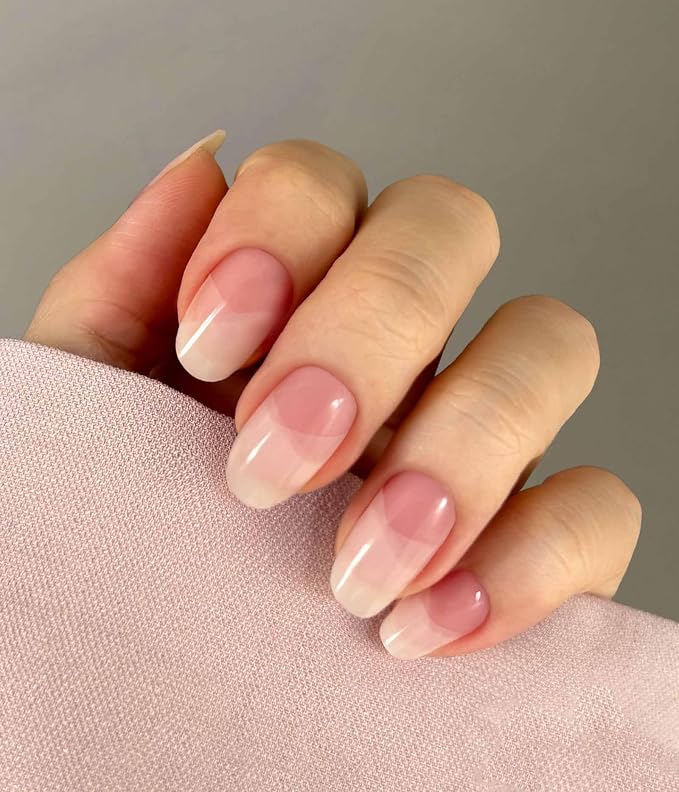 Nail Polish Strips - No UV Lamp Needed (Single Lip Kiss Pink) | 22 Pcs Salon Quality Gel Nail Stickers - Long Lasting Wraps Easy Application and Removal