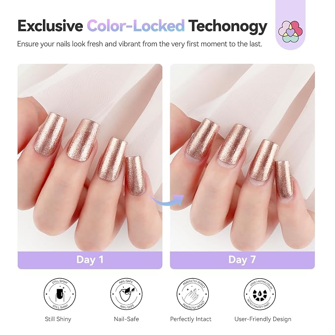 SAVILAND Diamond Glitter Nail Polish Set, 6 Colors Qiuck Dry | Sparkle Holographic Finish, Long Lasting Fingernail Polish, Non-toxic, For Holiday Party Designs Home DIY Women