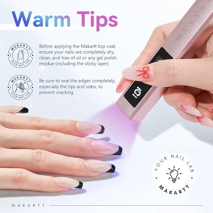 Makartt Gel Top Coat 2 Pcs No Wipe High Glossy Shine Finish | Long Lasting Top Coat Gel Nail Polish Clear Soak Off UV Nail Lamp, Salon Quality Art Design for Home Use Gift 10ML