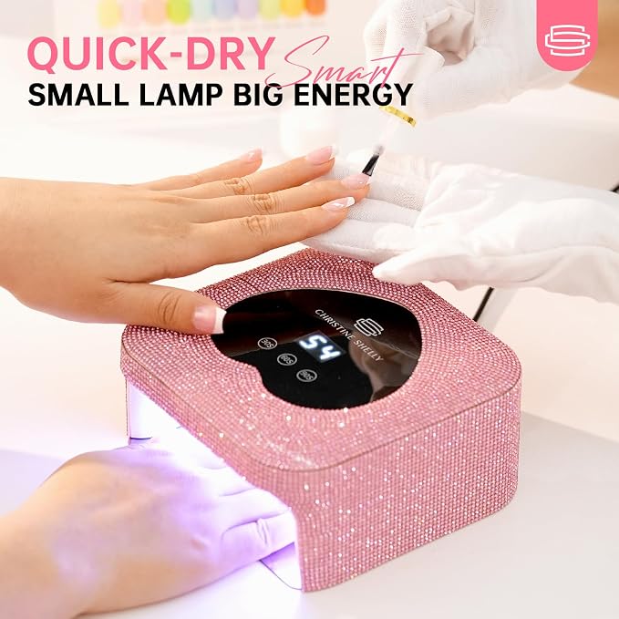 UV Light for Gel Nails, 48W Plug-in Mini UV Nail Lamp | Portable Nail Lamp Diamond Nail Dryer with Touch Control Auto Sensor and 3 Timer Settings Nail Light Curing Lamp, Home