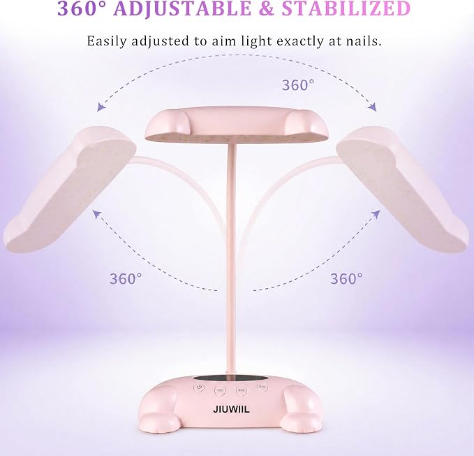 UV LED Nail Lamp,UV Light for Gel Nails with 24 Beads (Pink) | Curing lamp 3 Timer Nail Dryer, LCD Display, Auto Sensor, Fast Curing Goosenecks Lamp for Gel Polish for DIY at Home