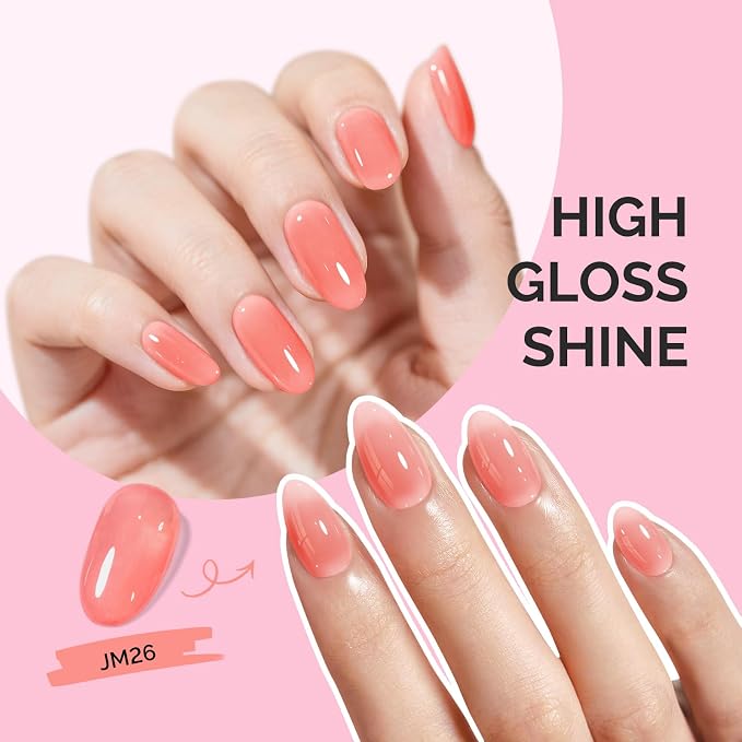 MelodySusie Jeweliver Nude Gel Nail Polish, 0.5Fl.oz Milky Gel Polish Pastel Color Soak Off UV LED Light Cure Gift for Women Manicure Nail Art DIY at Home JM26