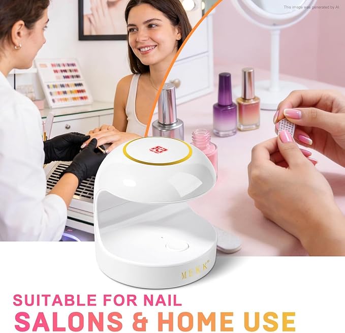 MEKK Mini Nail Lamp, 18W Cordless Single Finger UV Light for Gel Nails | Flash Cure, Portable for Travel/Home, UV Light for Detail Work, Auto-Sensor 4 Timers, Ideal for Beginners & Pros-White