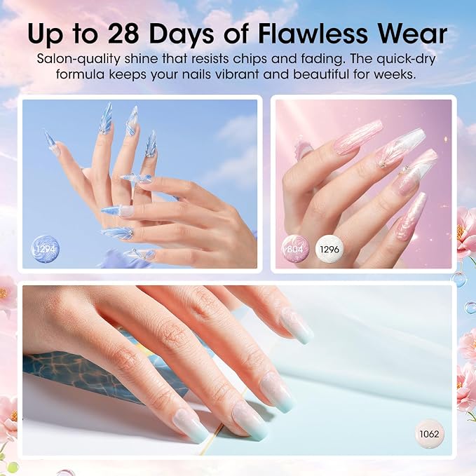 GELLEN Gel Nail Polish Set 24PCS, Pastel Gel Polish Kit with Base Top Coat | 24-Piece Set with 20 Colors, Base, Top Coats, Cat Eye Top Coat & Magnet for DIY Nail Art at Home or Salon.