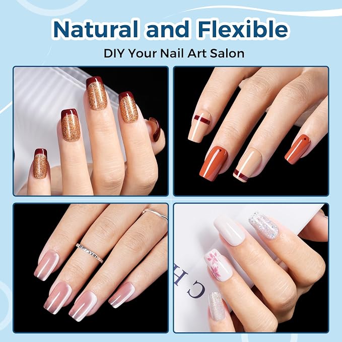 TOMICCA Short Square Nail Tips, 240pcs 15 Sizes, Soft Gel Tips | Half Matte Pre-Shaped Full Cover Clear Fake Nails, Acrylic Press on Nails for Extension, Beginners and Professional Salon
