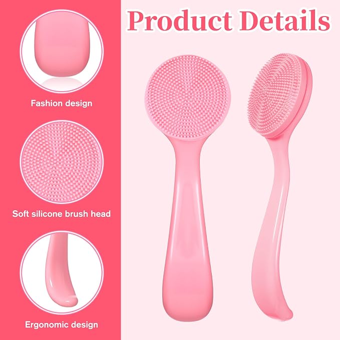 2 Pack Silicone Face Scrubber Manual Face Brush Skin Friendly Facial Cleansing Brush Exfoliator Cleanser Soft Brushes Waterproof Faces Wash Brushes Exfoliating Brushs for Blackheads Makeup Removal