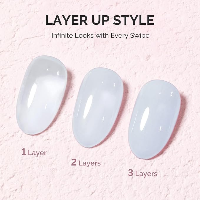 MelodySusie Milky Blue Gel Nail Polish, 0.5Fl.oz Jeweliver Gel Polish Translucent Light Baby Blue Pastel Color White Soak Off UV LED Art Design Manicure Gift for Girls Salon DIY At Home JM11