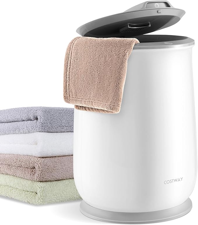 COSTWAY Towel Warmer for Bathroom, 21L Large Towel Heater with Flip-top Lid, Child Safety Lock, 1H Auto Shut Off, Blanket Warmer for Towels, 45” x 70” Bathrobes, Bathroom, Gift for Family