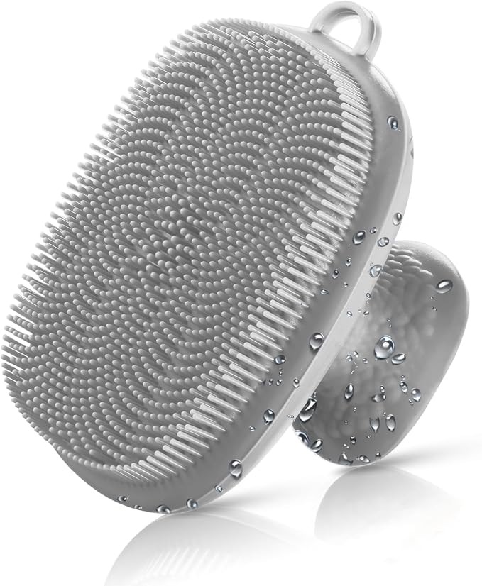 Face Scrubber Face Scrubber for Men Facial Cleansing Brush Silicone Face Wash Brush Manual Waterproof Cleansing Skin Care Face Brushes for and Exfoliating (Gray)